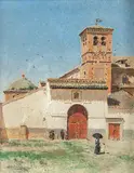 Convento de la Concepción Francisca de Toledo by Aureliano de Beruete, Óleo sobre tabla, sold Dec 2022