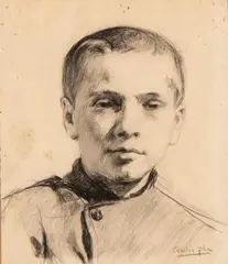 Retrato de niño by Cecilio Pla, Dibujo a carboncillo, sold Feb 2026