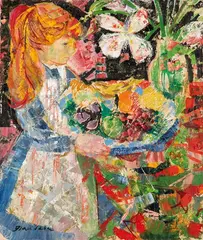 Fillette au fruits by Emilio Grau Sala, 1961, Óleo sobre lienzo, sold Feb 2026