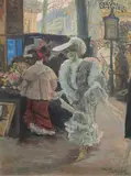 Salida de un music-hall en París by Anselmo Miguel Nieto, 1903, Óleo sobre lienzo, sold Jul 2024