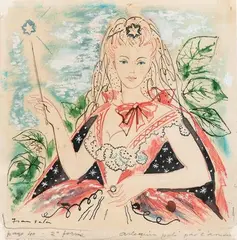 Arlequin poli par l'amour. Scène XV by Emilio Grau Sala, 1956, Acuarela sobre papel (*), sold Jul 2024