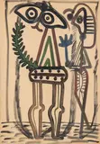 Figura by Benjamín Palencia, 1930, Gouache sobre papel, sold Jul 2024