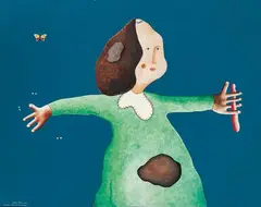 Apetitosa aparición de Maribel by Víctor Mira, 1973, Acrílicos sobre tela, sold Jul 2024