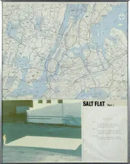 SALT FLAT (PART I) by Dennis Oppenheim, 1968, Feutre et collage de plan, tapuscrit et photographie couleur, sold Mar 2021