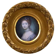 Portrait miniature of a Lady by Nathaniel Hone, 1764, watercolour, offered Oct 2017