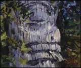 Bear Totem, Queen Charlotte Islands, BC by Daniel Izzard, 1993, oil on board, sold May 2014