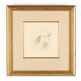 Woman in Profile by David Zuccarini, Graphite and colored pencil on paper, sold Jan 2018