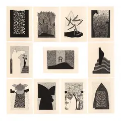 Rwanda (Complete Series of 11) by Juan Logan, Eleven linocuts on cream wove paper, sold Jan 2018
