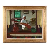 Self Portrait in White Hat by William Auerbach-Levy, Oil on canvas, sold Dec 2017