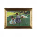On the Lawn by Edmund Marion Ashe, Oil on board, sold Sep 2017