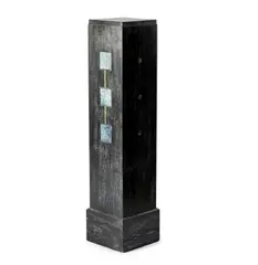 Blumensäule by Lötz Wwe., Klostermühle, Bernhard Ludwig, Wien, um 1900, (Eichenholz, schwarz gebeizt und gekalkt, Einfassungen aus Glas und Messing), sold Oct 2017
