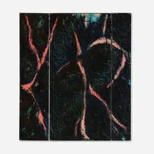 Untitled (triptych) by Mid-Century Modern, 1951, oil on canvas, sold Aug 2023