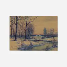 Winter Stream by Raphael Senseman, watercolor and gouache on paper, sold Aug 2023
