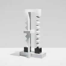 Perlione pedestal by Ettore Sottsass, 1987, marble, sold Dec 2021