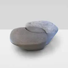 Prototype Métissage bench by Philippe Nigro, 2015, lava stone, sold Dec 2021