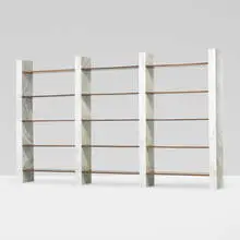 Prototype Cisonio bookcase by Afra & Tobia Scarpa, 1967, marble, oak, sold Dec 2021