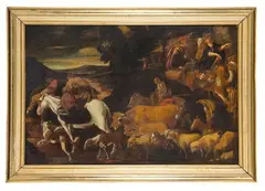 Partida de Jacob con sus rebaños by Pedro Orrente, 1602, Óleo sobre lienzo, sold Feb 2024