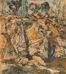 Paisaje de la sierra by Benjamín Palencia, Óleo sobre lienzo, sold Feb 2024