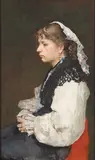 Retrato de dama by Luis Jiménez Aranda, 1928, Óleo sobre tabla, sold May 2023