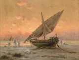 Marina al atardecer by Segundo Matilla, 1937, Óleo sobre lienzo, sold May 2023