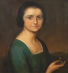 Mirella by Julio Romero de Torres, 1921, Óleo y temple sobre lienzo, sold May 2023