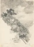 Paisaje de San Sebastián by Aureliano de Beruete, Dibujo a lápiz sobre papel, sold Feb 2023