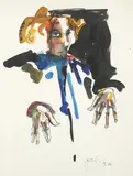 Sin título by Juan Sebastian Barbera, Acrílico y tinta sobre papel, sold Oct 2022