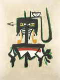 Galería Joan Prats by Wifredo Lam, 1976, Litografía sobre papel, sold Oct 2022