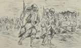 La grande route, Somme by André Dunoyer de Segonzac, 1916, Encre de Chine et lavis d'encre sur papier, sold Mar 2021