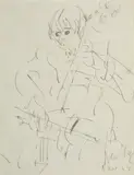 Ensemble de deux oeuvres sur papier by Gen Paul, Encre de Chine sur papier, sold Mar 2021
