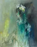 Jeune fille au chapeau by Jean Jansem, 1977, Huile sur toile, sold Mar 2021