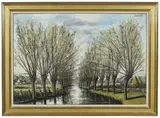Villiers, la rivière et les saules by Bernard Buffet, 1974, Huile sur toile, sold Mar 2021