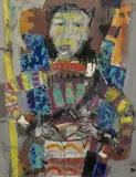 Tambourineur à face verte by James Coignard, 1952, Huile sur toile, sold Mar 2021