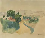 Vue de Saint-Tropez by Henri Lebasque, Aquarelle et crayon sur papier, sold Mar 2021