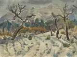 Paysage de la Drôme by Willy Eisenschitz, circa 1925-1930, Aquarelle sur papier, sold Mar 2021