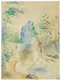 Pêcheurs au bord de la Vienne by Jean Dufy, 1925, Aquarelle sur papier, sold Mar 2021