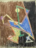 Sans titre (Farbenexplosion - Protest der Farbe) by Laszlo Moholy-Nagy, 1945, Pastel et crayon sur papier, sold Mar 2021