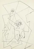 Geroglyfa by Gino Severini, circa 1950, Encre de Chine sur papier, sold Mar 2021