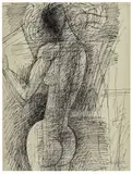 Femme nue de dos by Marcel Gromaire, 1961, Encre de Chine sur papier, sold Mar 2021