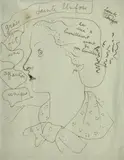 Portrait de Louise de Vilmorin by Jean Cocteau, 1935, Encre sur papier, sold Mar 2021