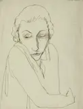 Portrait de Maria Lani by Jean Cocteau, circa 1929, Encre sur papier, sold Mar 2021