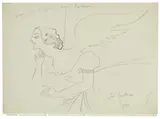 Esquisse pour l'affiche d'Anna Pavlova by Jean Cocteau, 1956, Crayon sur papier, sold Mar 2021