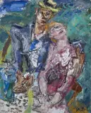 Les amoureux by Gen Paul, circa 1928, Huile sur toile, sold Mar 2021