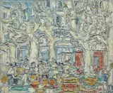 Place de Vallauris by André Cottavoz, 1975, Huile sur toile, sold Mar 2021