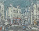 Rue de Montmartre by André Cottavoz, 1967, Huile sur toile marouflée sur panneau, sold Mar 2021