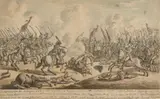 La bataille de Mohringen, le 25 janvier 1807 by Thomas-Charles Naudet, Plume et encre noire, lavis gris et brun,, sold Feb 2021
