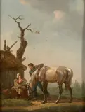 La halte by Jacques Joseph François Swebach dit Desfontaines, Huile sur toile (Toile d'origine),, sold Feb 2021