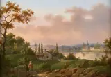 Deux personnages sur un chemin dans un paysage by Jean-Joseph-Xavier Bidauld, Huile sur panneau, doublé, sold Feb 2021