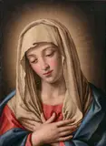 La Vierge en prière by dit Sassoferrato Giovanni Battista Salvi, Huile sur toile (Toile d'origine), sold Jun 2021