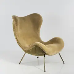 Sessel 'Madame' by Fritz Neth, 1950, Messingrohr, sandfarbener Textilbezug (Correcta, München), sold Jun 2017
